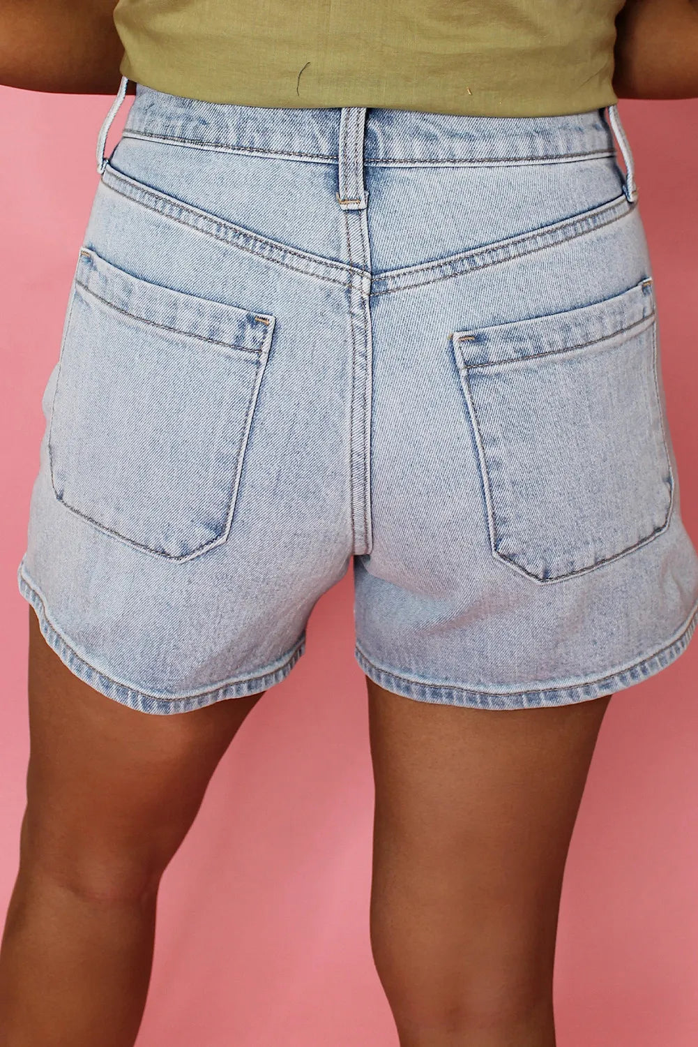 Beau Blue Light Wash Denim Shorts