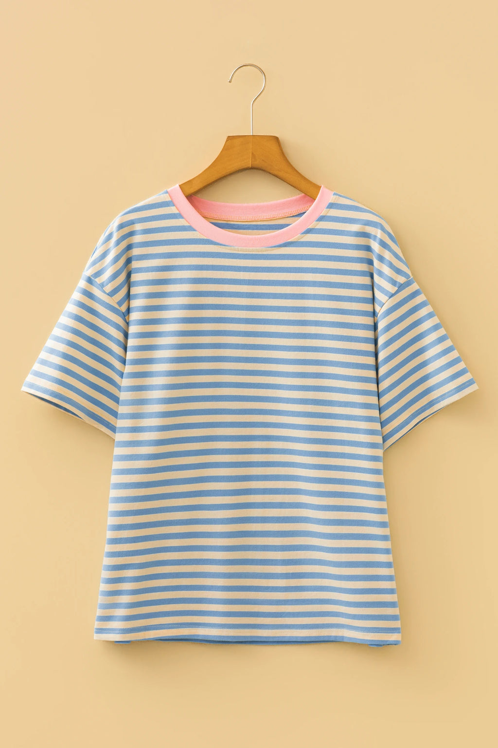 SkyBlue Contrast Stripe Tee