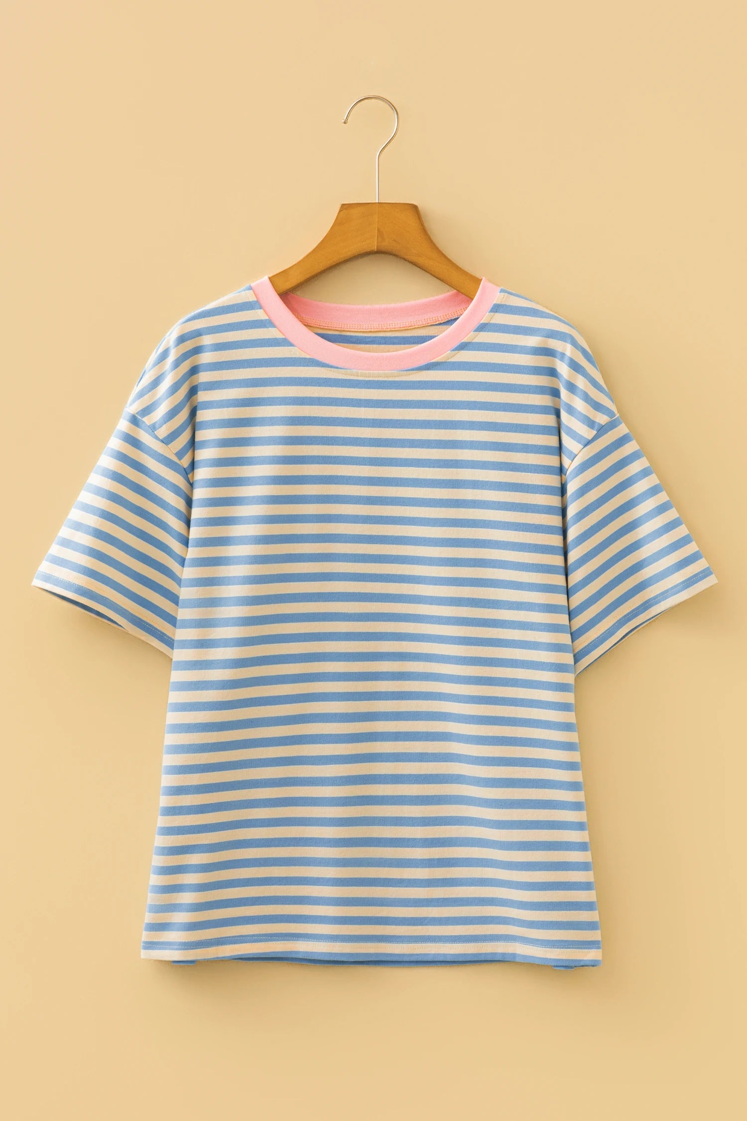 SkyBlue Contrast Stripe Tee